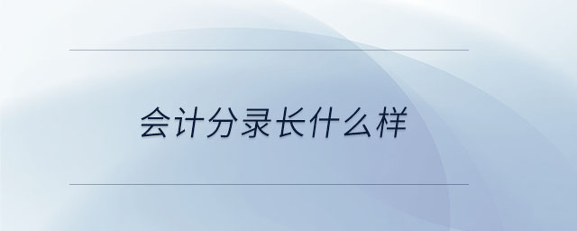 会计分录长什么样