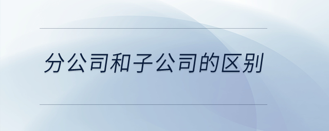 分公司和子公司的区别？