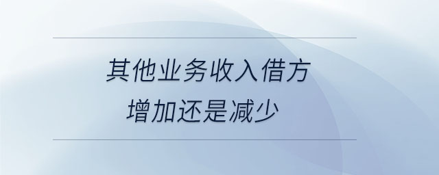 其他业务收入借方增加还是减少