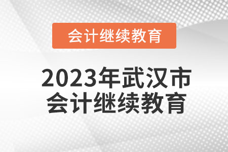 2023年武汉市会计继续教育