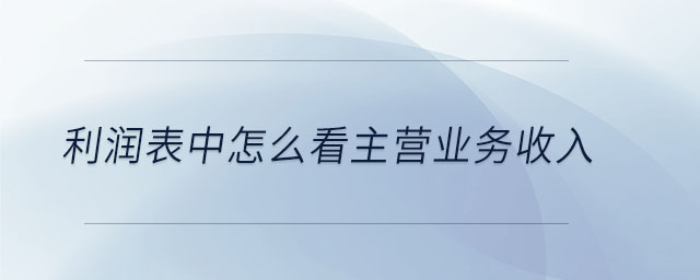 利润表中怎么看主营业务收入