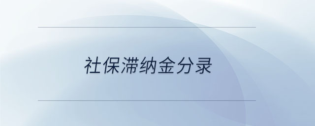 社保滞纳金分录