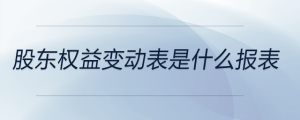 股东权益变动表是什么报表