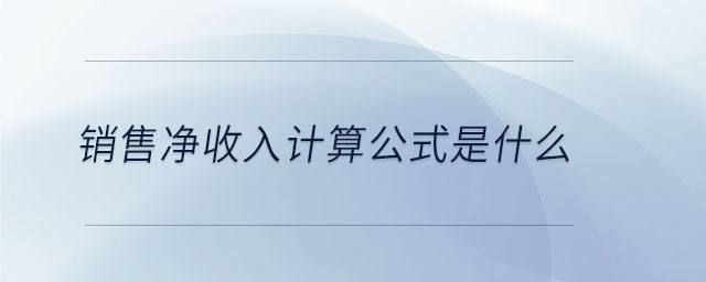 销售净收入计算公式是什么