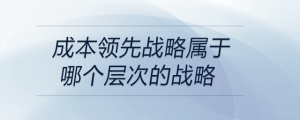 成本领先战略属于哪个层次的战略