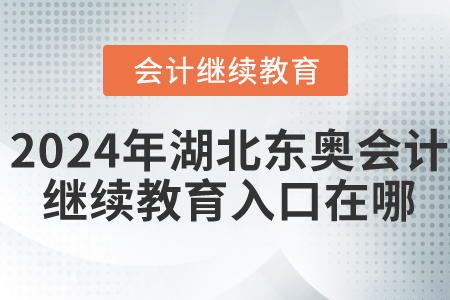 2024年湖北东奥会计继续教育入口在哪？