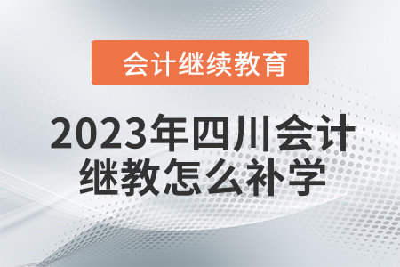 2023年四川会计继续教育怎么补学？