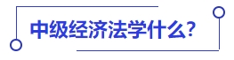 中级会计经济法学什么？