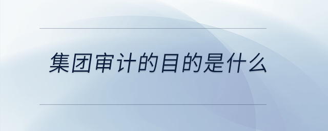 集团审计的目的是什么？