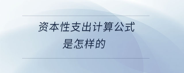 资本性支出计算公式是怎样的