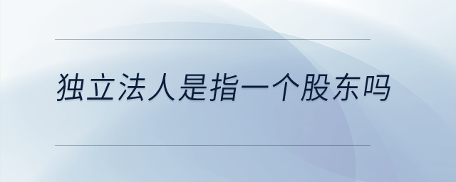 独立法人是指一个股东吗？