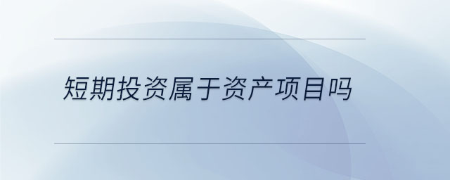 短期投资属于资产项目吗