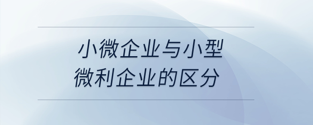 小微企业与小型微利企业的区分是什么？