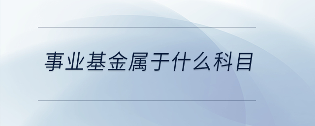 事业基金属于什么科目？