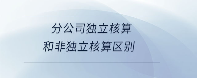 分公司独立核算和非独立核算区别