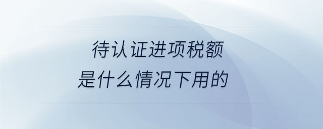 待认证进项税额是什么情况下用的