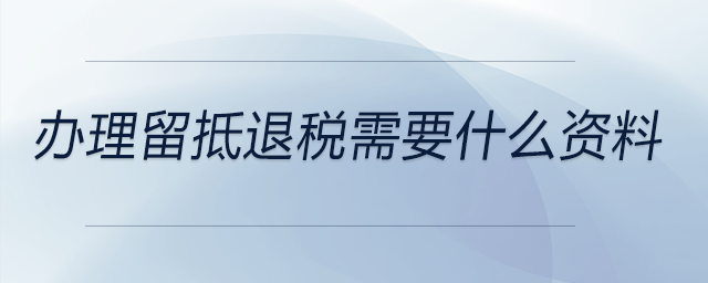 办理留抵退税需要什么资料