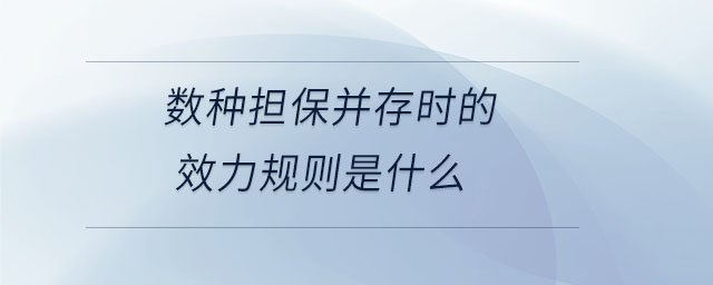 数种担保并存时的效力规则是什么