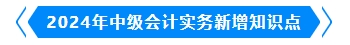 2024年中级会计实务新增知识点