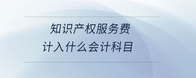 知识产权服务费计入什么会计科目