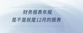 财务报表年报是不是就是12月的报表