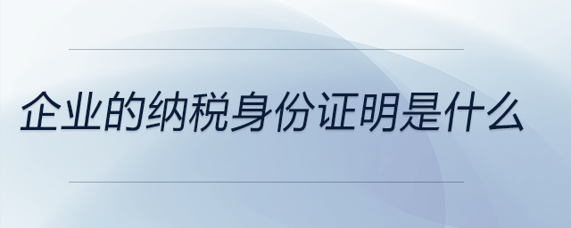 企业的纳税身份证明是什么