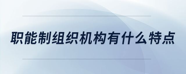 职能制组织机构有什么特点