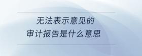 无法表示意见的审计报告是什么意思