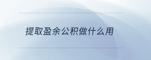 提取盈余公积做什么用