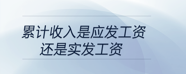 累计收入是应发工资还是实发工资