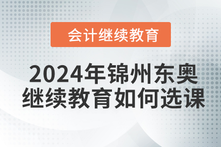 2024年锦州东奥会计继续教育如何选课？