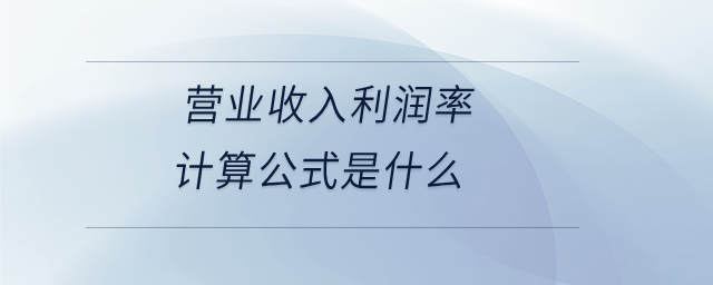 营业收入利润率计算公式是什么