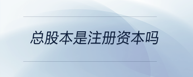 总股本是注册资本吗