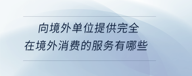 向境外单位提供完全在境外消费的服务有哪些