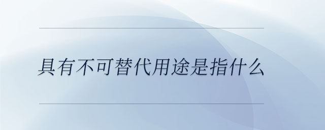 具有不可替代用途是指什么