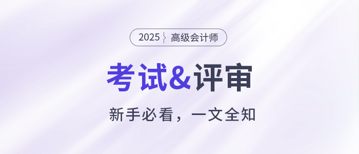 新手必看！关于2025年高级会计职称考试&评审