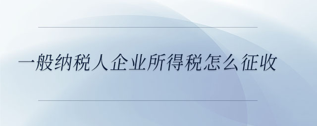 一般纳税人企业所得税怎么征收