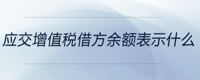 应交增值税借方余额表示什么