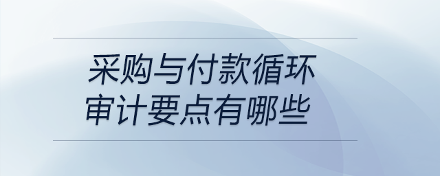 采购与付款循环审计要点有哪些