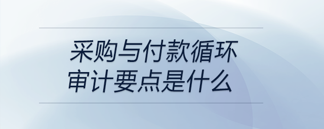 采购与付款循环审计要点是什么