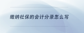 缴纳社保的会计分录怎么写