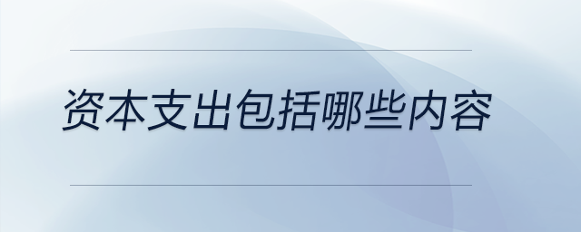 资本支出包括哪些内容