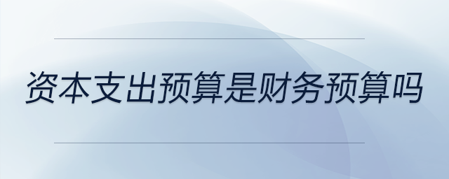 资本支出预算是财务预算吗