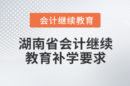 2024年湖南省会计继续教育补学要求