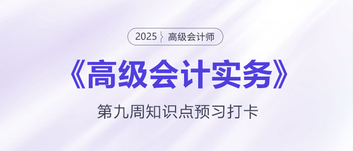 预习打卡！2025年《高级会计实务》第九周知识点汇总