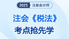 2025年注会《税法》抢学考点汇总，新考季预习打卡走起！