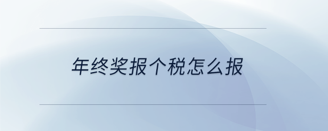 年终奖报个税怎么报