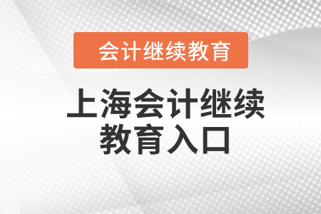 2024年上海会计继续教育入口