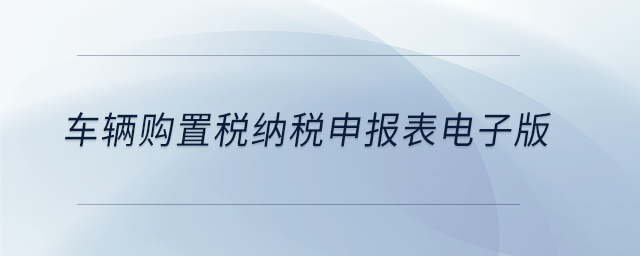 车辆购置税纳税申报表电子版