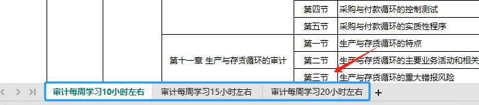 审计预习计划切换